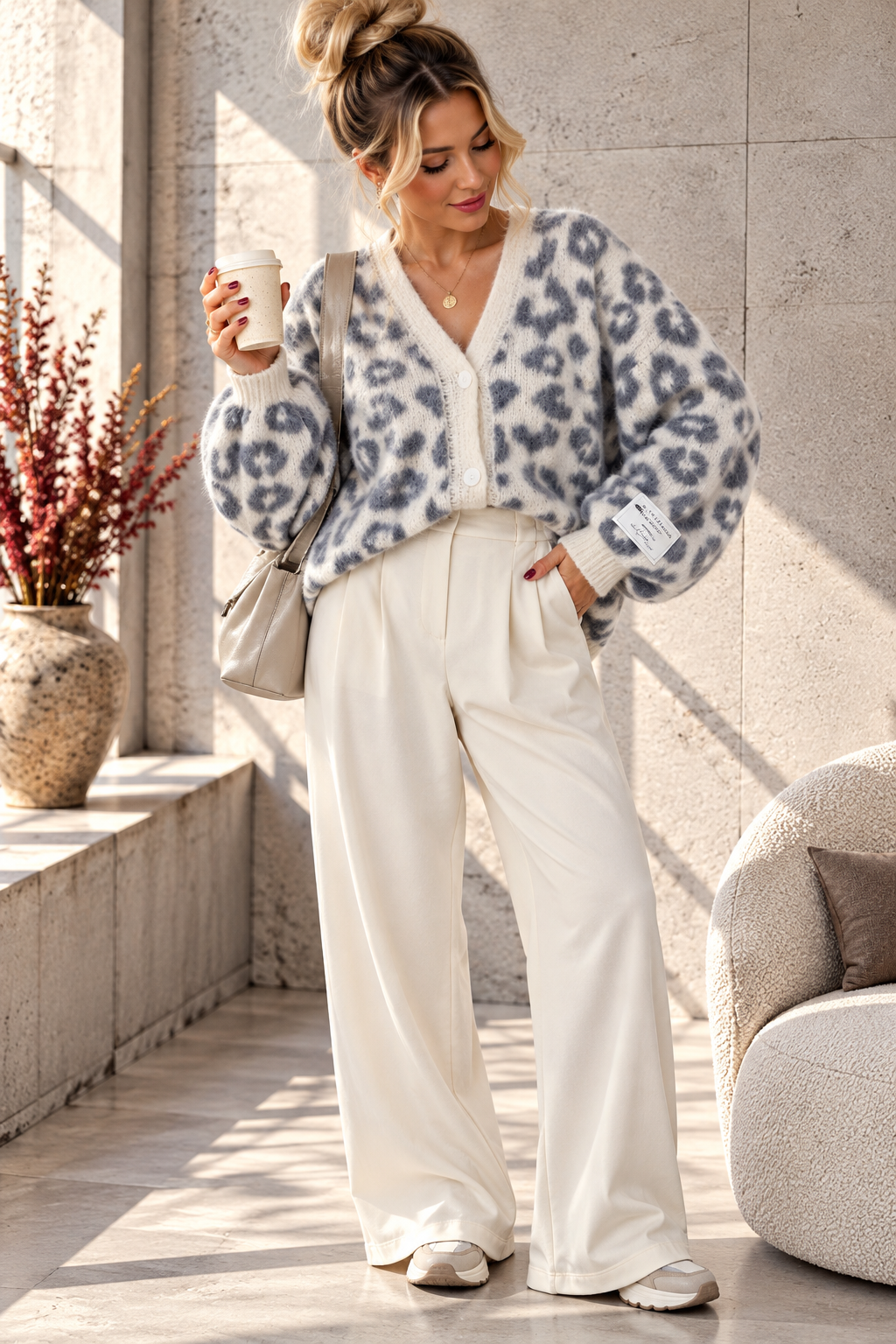 Strickjacke Leo mit Patch – Fashion Must-have SJ0194 I Made in Italy 34-42