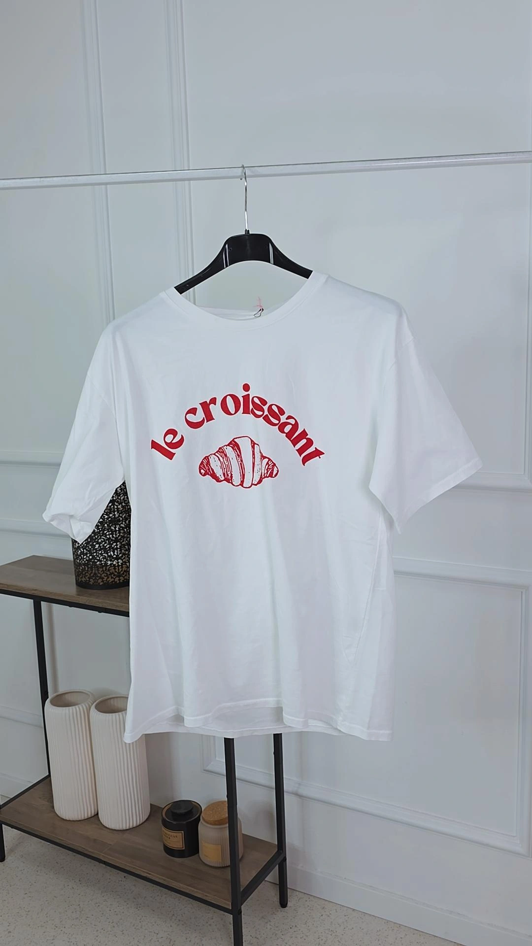 EINZELSTÜCK T-SHIRT SAMIRA Crossaint Weiß/Rot - Vom Umtausch ausgeschlossen
