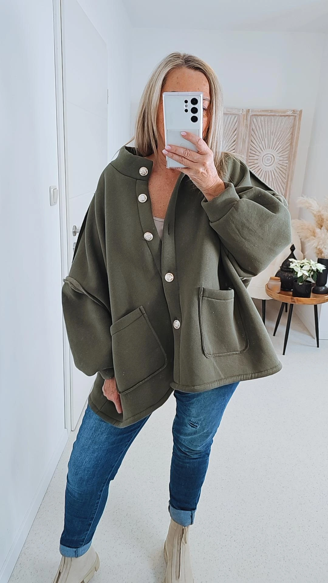 OVERSIZE SWEATSHIRT JACKE VERONA Made in Italy 34-46 Sweatshirtjacke OVERSIZE SWEATSHIRT JACKE VERONA Made in Italy 34-46 Sweatshirtjacke