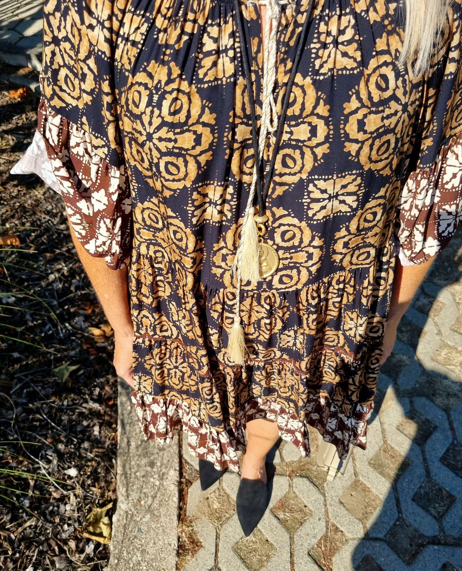 SHORT TUNIKA DRESS GIULIA BLACK  34-42 Made in Italy kurzes Kleid Hängerchen Tunikakleid 
