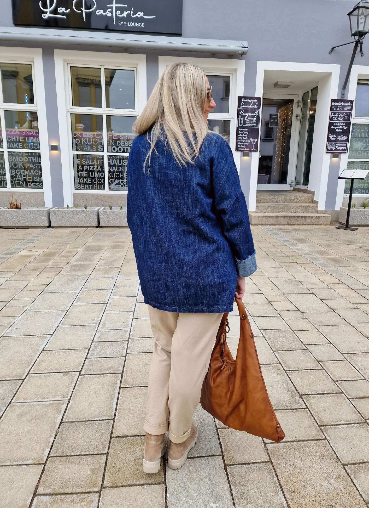 JEANS BLAZER TIMO DARK BLUE 34-42 Made in Italy Oversize Anzug Jacke JEANS BLAZER TIMO DARK BLUE 34-42 Made in Italy Oversize Anzug Jacke