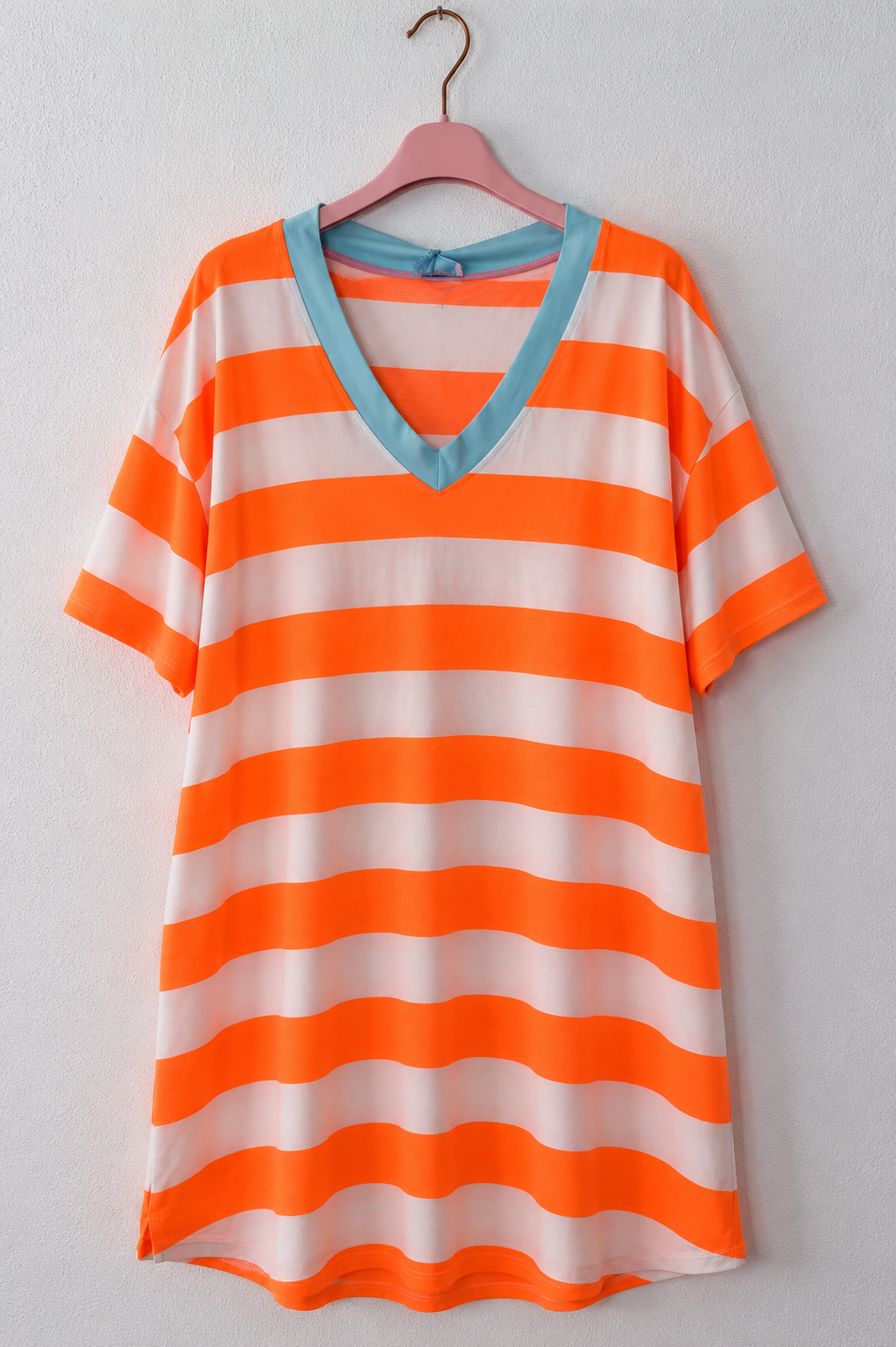Beach-T-Shirt-Kleid „Pula“ – Streifen-Look 🌴 Made in Italy • Größe 34 bis 44