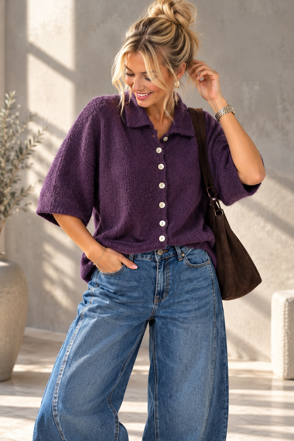 Cardigan Basic Alpaka Uni I ST0076 I Made in Italy 34-44 Strickjacke