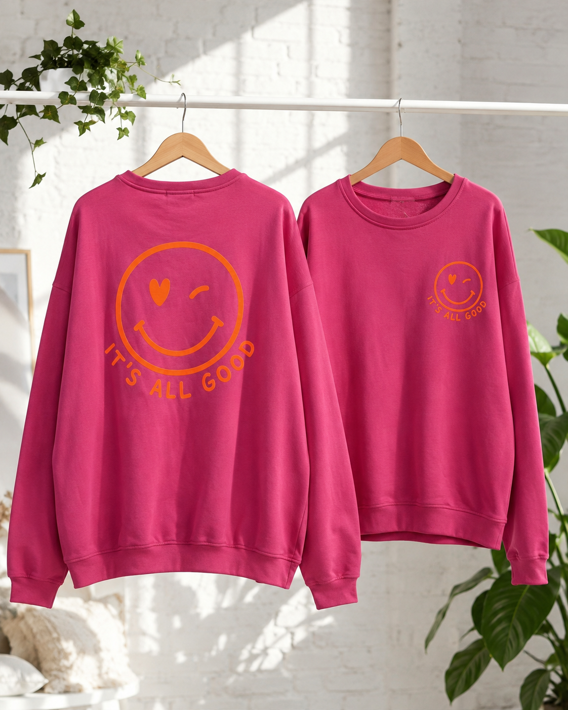Sweatshirt „Happy Vibes NINA“ – Made in Italy