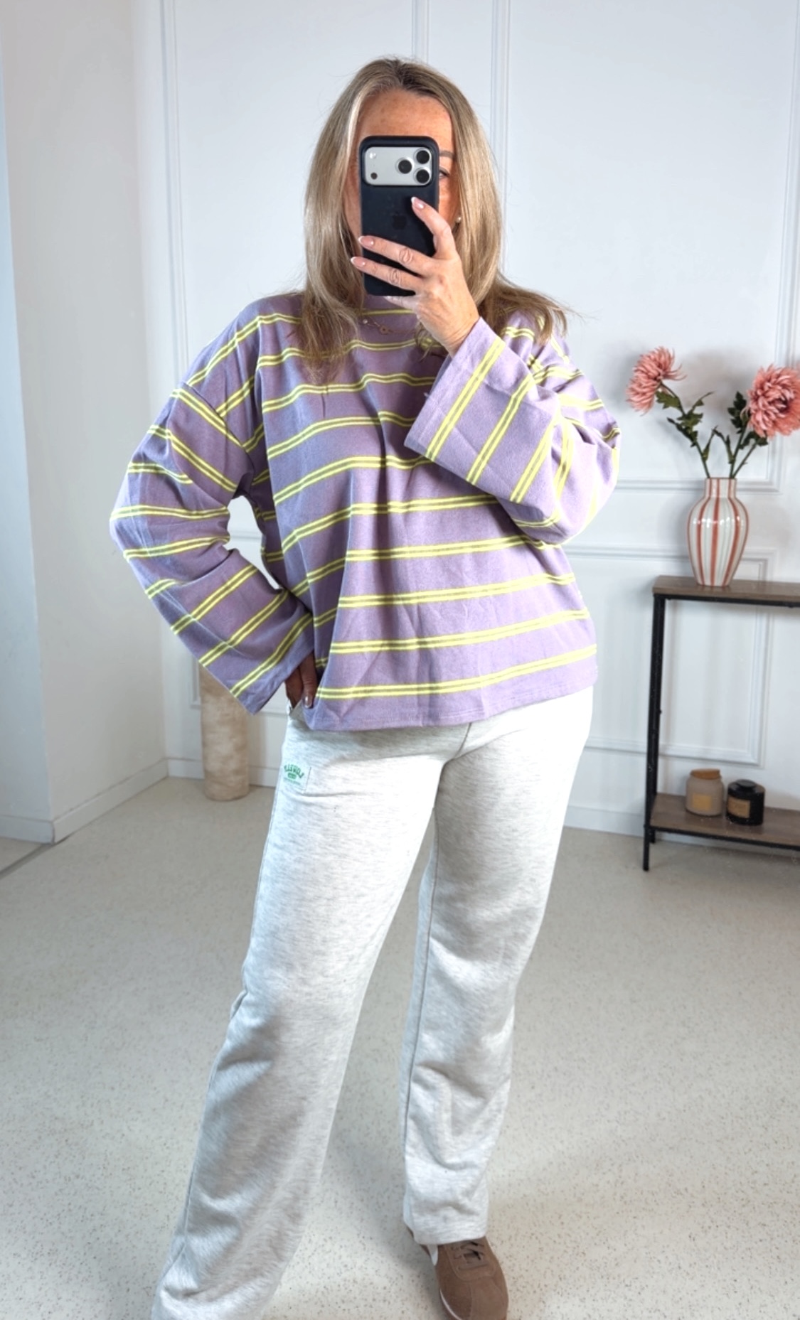 BASIC SHIRT KURTI STRIPES 36 -44 Made in Italy Longsleeve