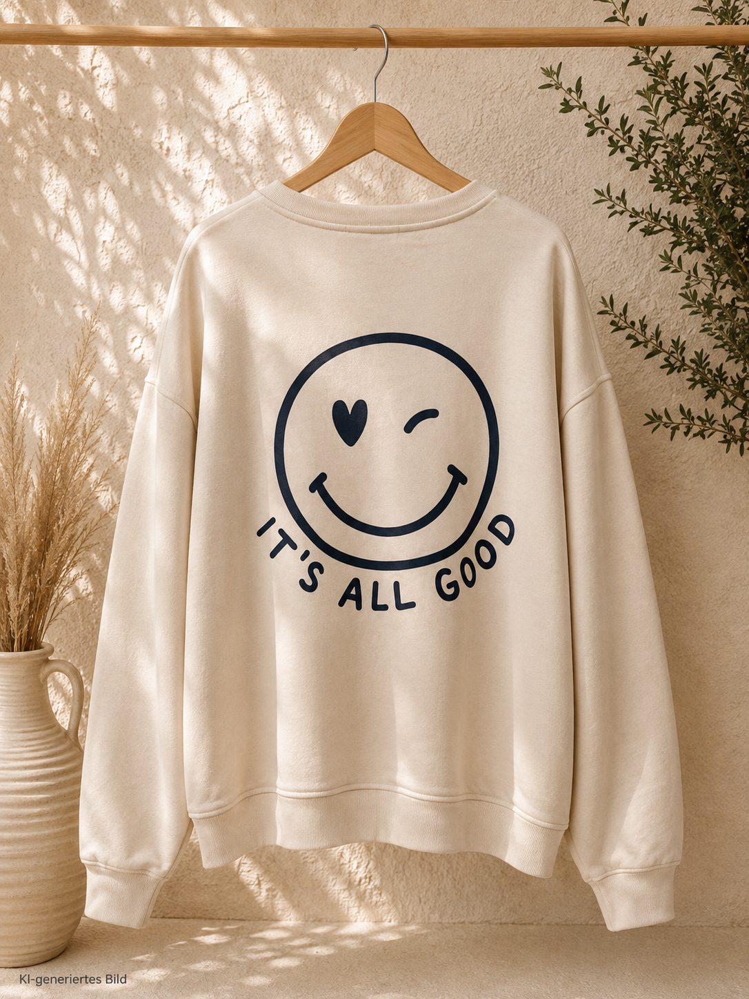 Sweatshirt „Happy Vibes NINA“ – Made in Italy