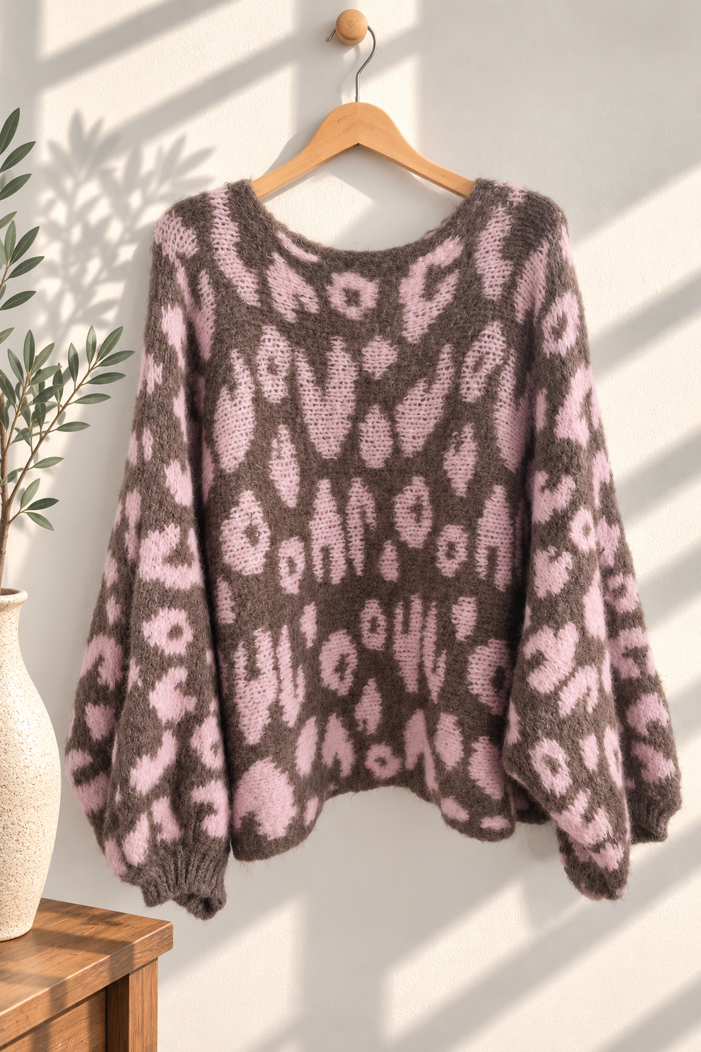Strickpullover Leo-Look – Fledermaus-Style | Made in Italy | One Size bis ca. Gr. 44 | SP0086 Strick Pullover