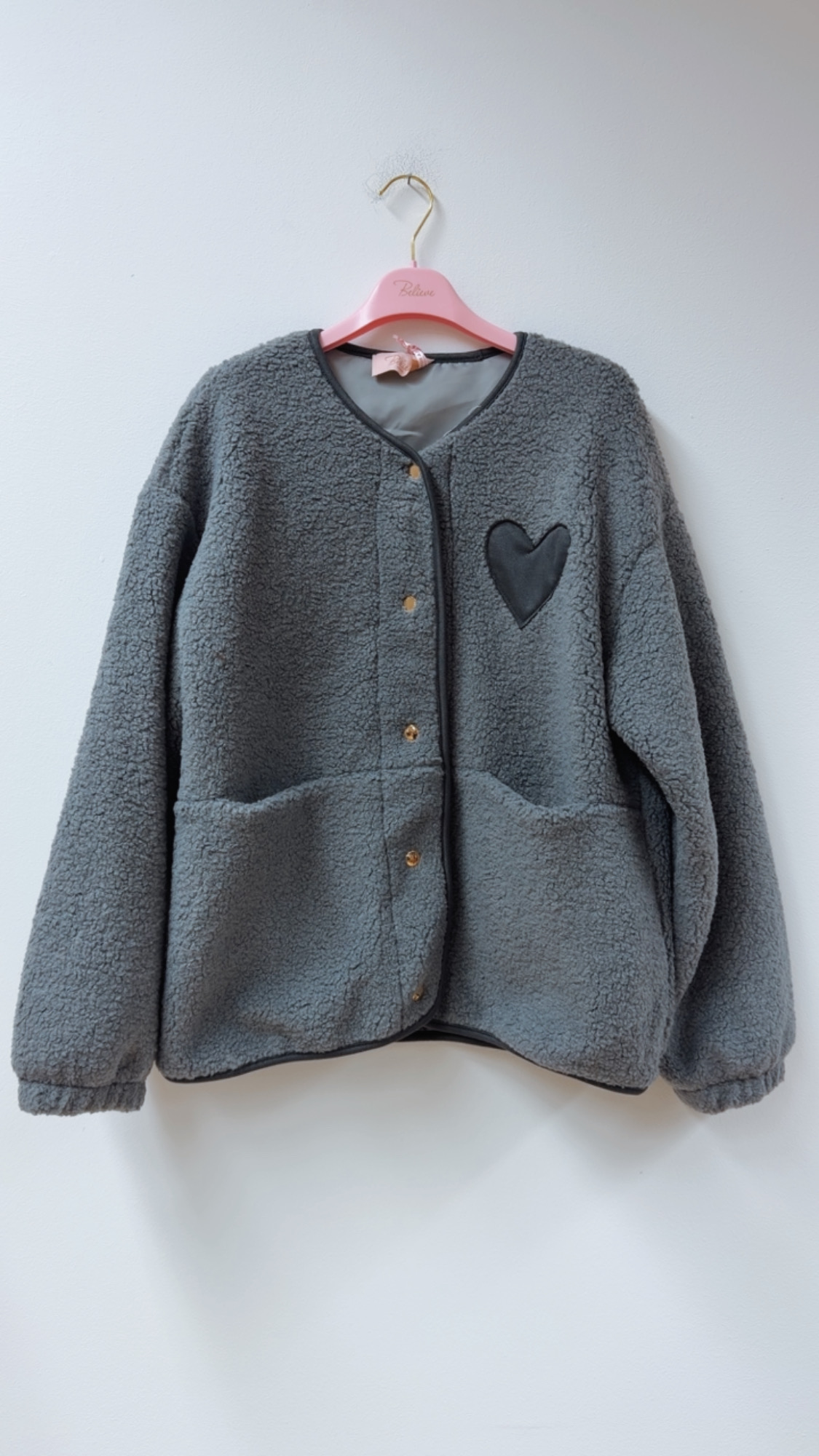 Teddyjacke mit Herz – TJ0122 | Made in Italy | passt bis gute Gr. 42