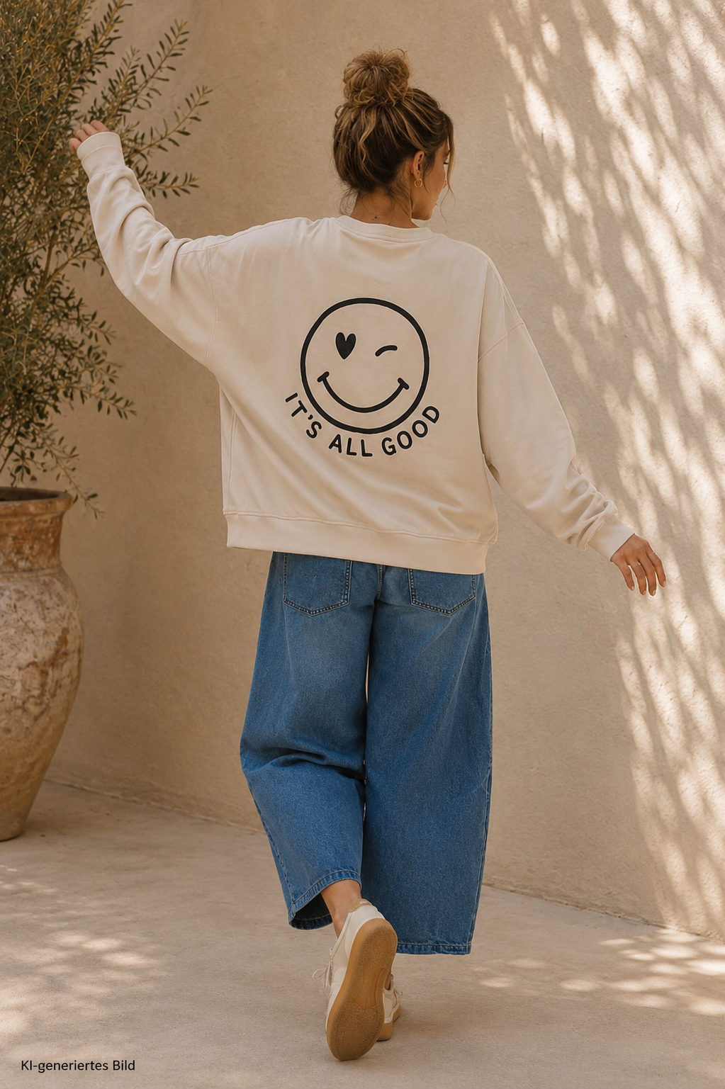 Sweatshirt „Happy Vibes NINA“ – Made in Italy