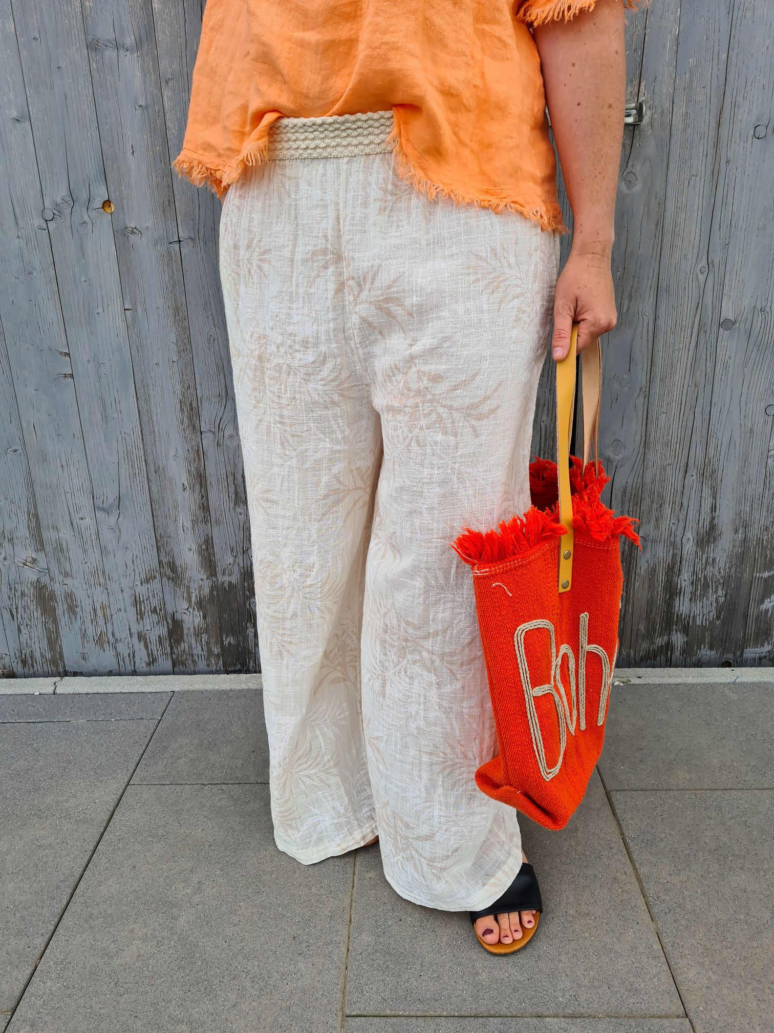 CULOTTE BURRO CREME BEIGE 34-40 Made in Italy weite Hose PANT Sommerhose CULOTTE BURRO CREME BEIGE 34-40 Made in Italy weite Hose PANT Sommerhose