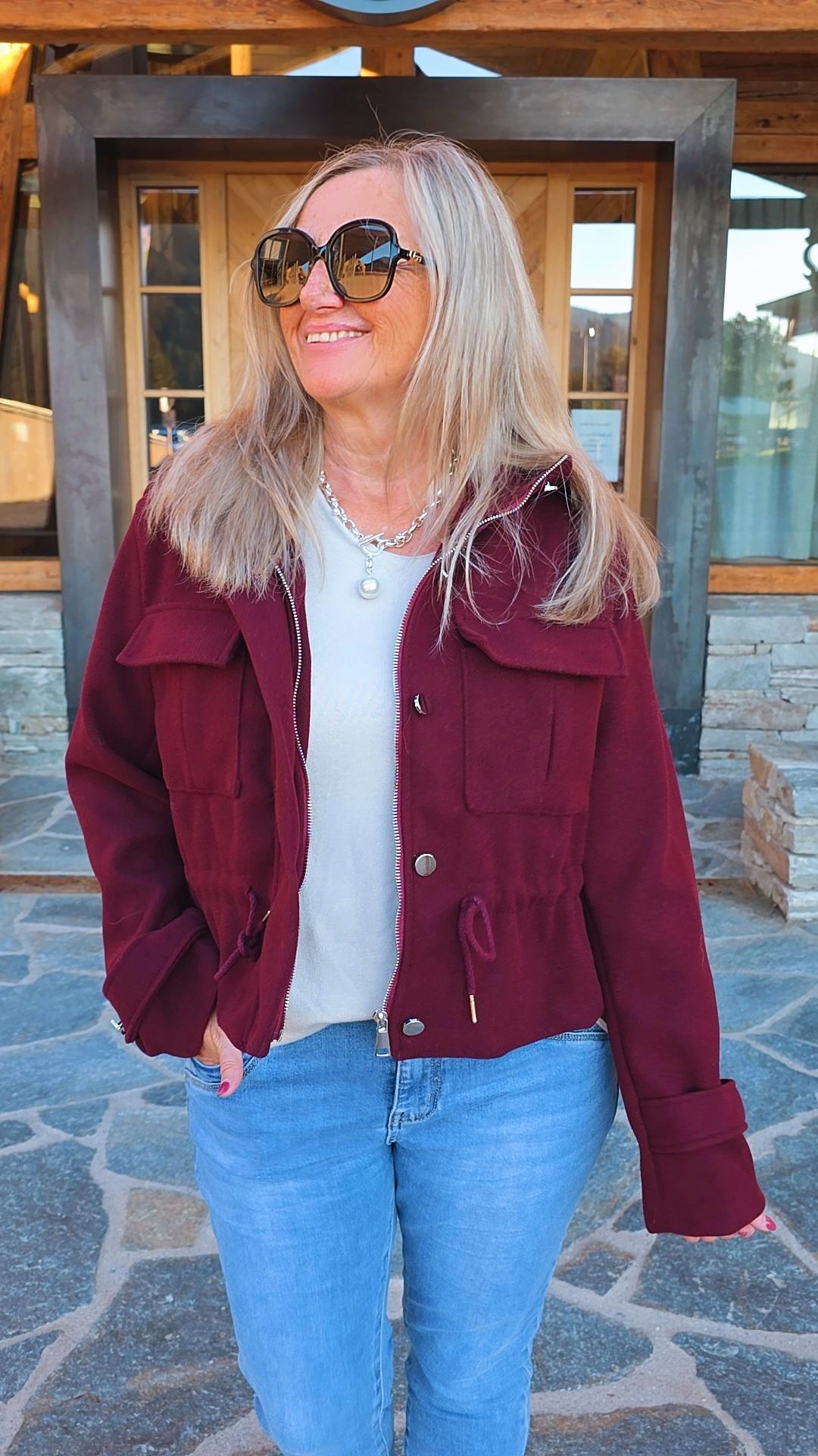 WEICHE JACKE FIRENZE KURZ 34-42/44 mit Reißverschluss&Knöpfen Made in Italy