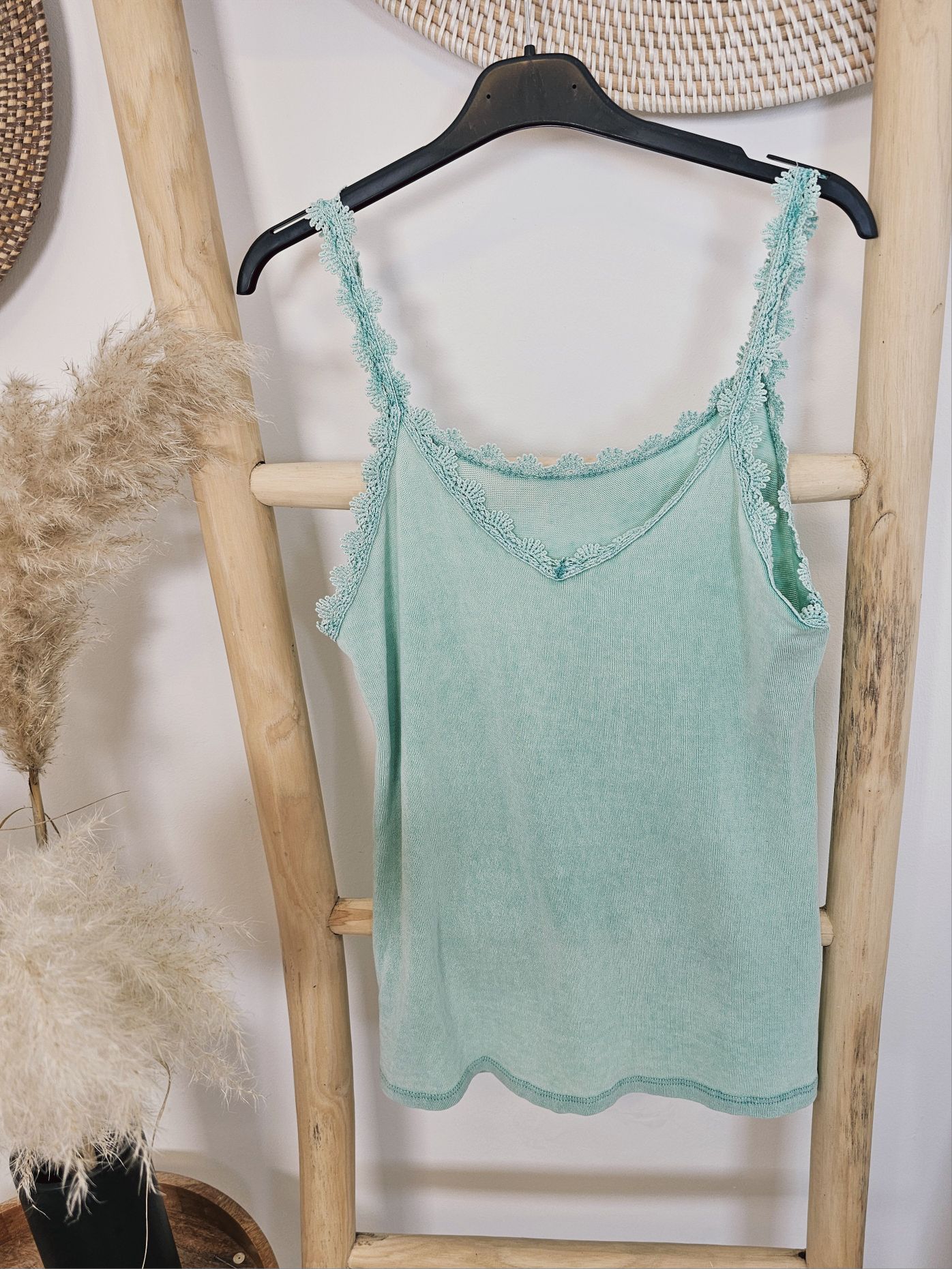 BASIC TOP LENA  MINT  34-42 Made in Italy Shirt Oberteil   