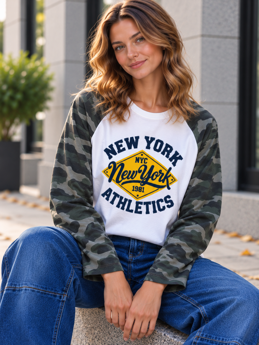 Langarmshirt Statement-Shirt ATHLETICS I LS0162 I Made in Italy 34-40/42 Longsleeve