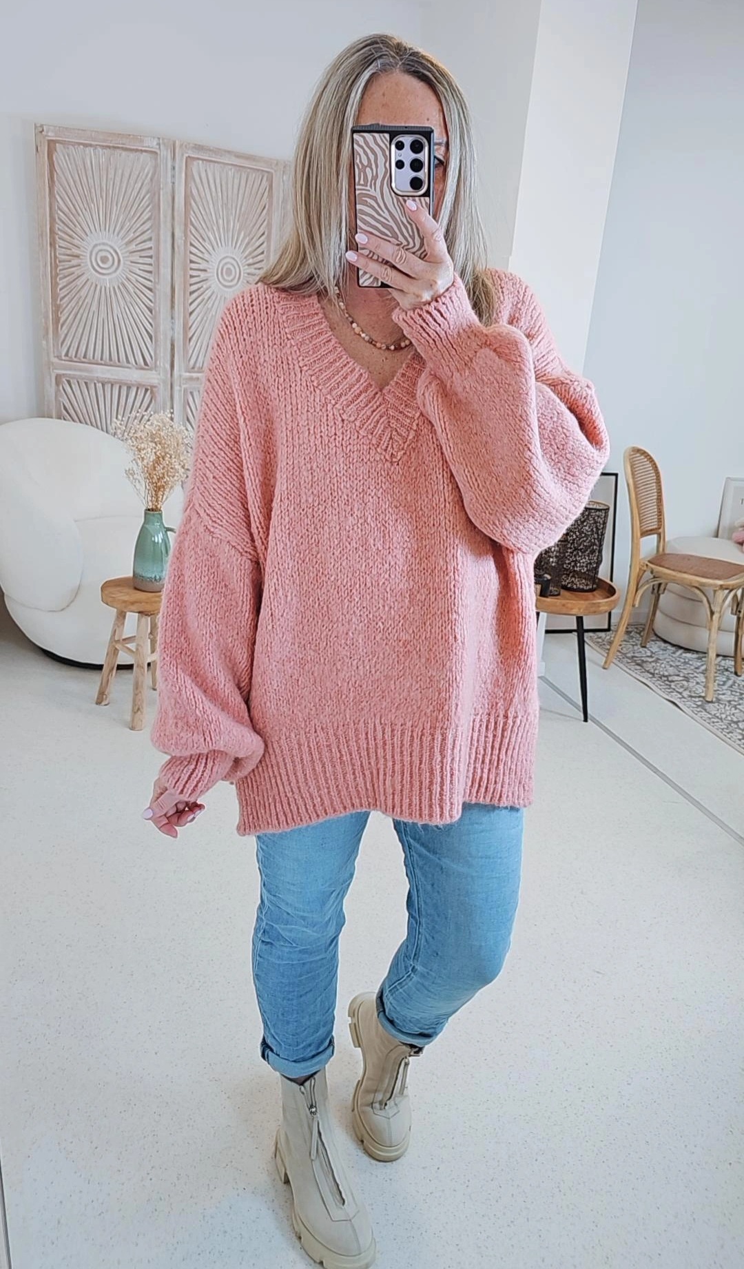 OVERSIZE KNIT SWEATER ILANA Made in Italy 34-44 Strick Pullover