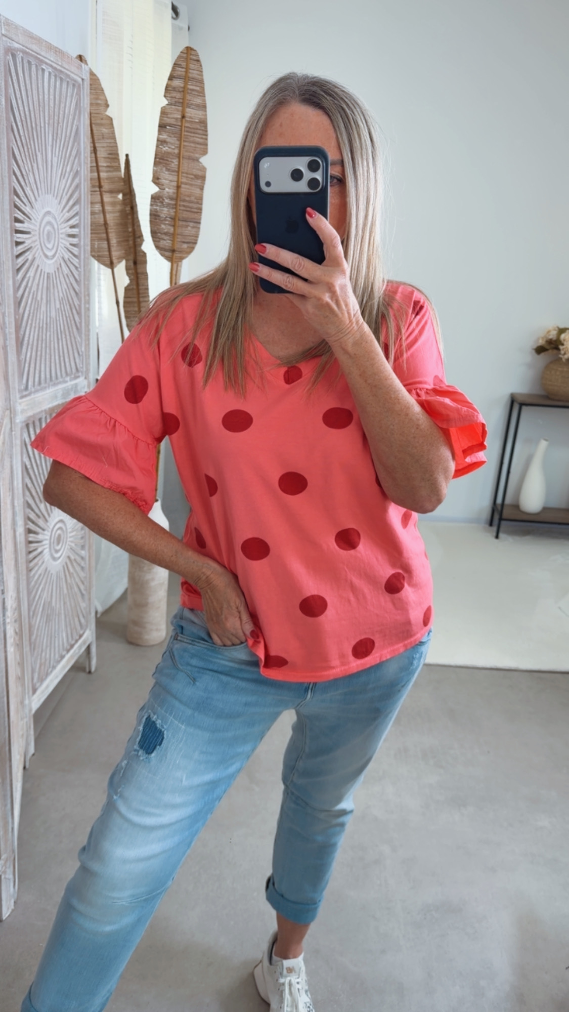 Polka Dots-Shirt „Bellagio“ – Made in Italy 🌸 Größe 34 bis 40/42