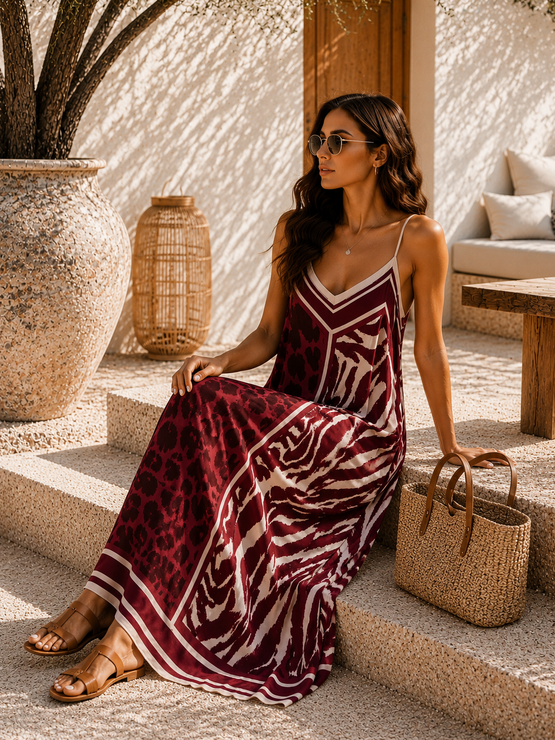 🦓 Maxikleid Safari Zuri – Made in Italy 🇮🇹 (bis Gr. 42)
