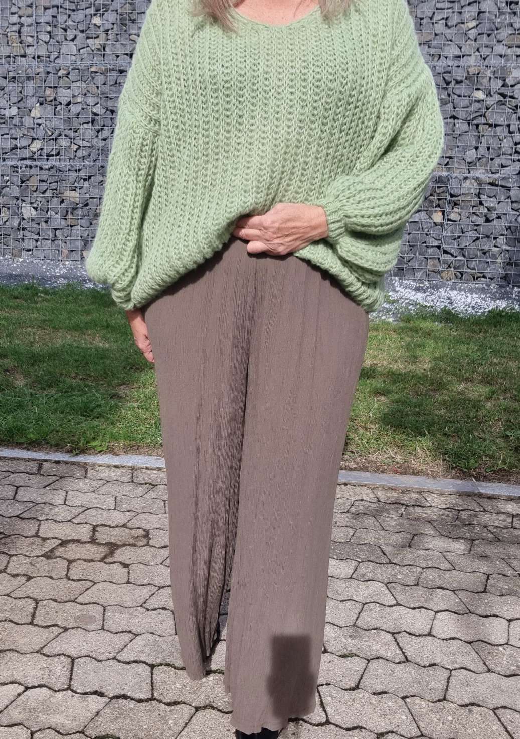 EDLE HOSE INESSA TAUPE Viskose Hose Made in Italy Palazzohose PANT Musselin Art 34-40 EDLE HOSE INESSA TAUPE Viskose Hose Made in Italy Palazzohose PANT Musselin Art 34-40