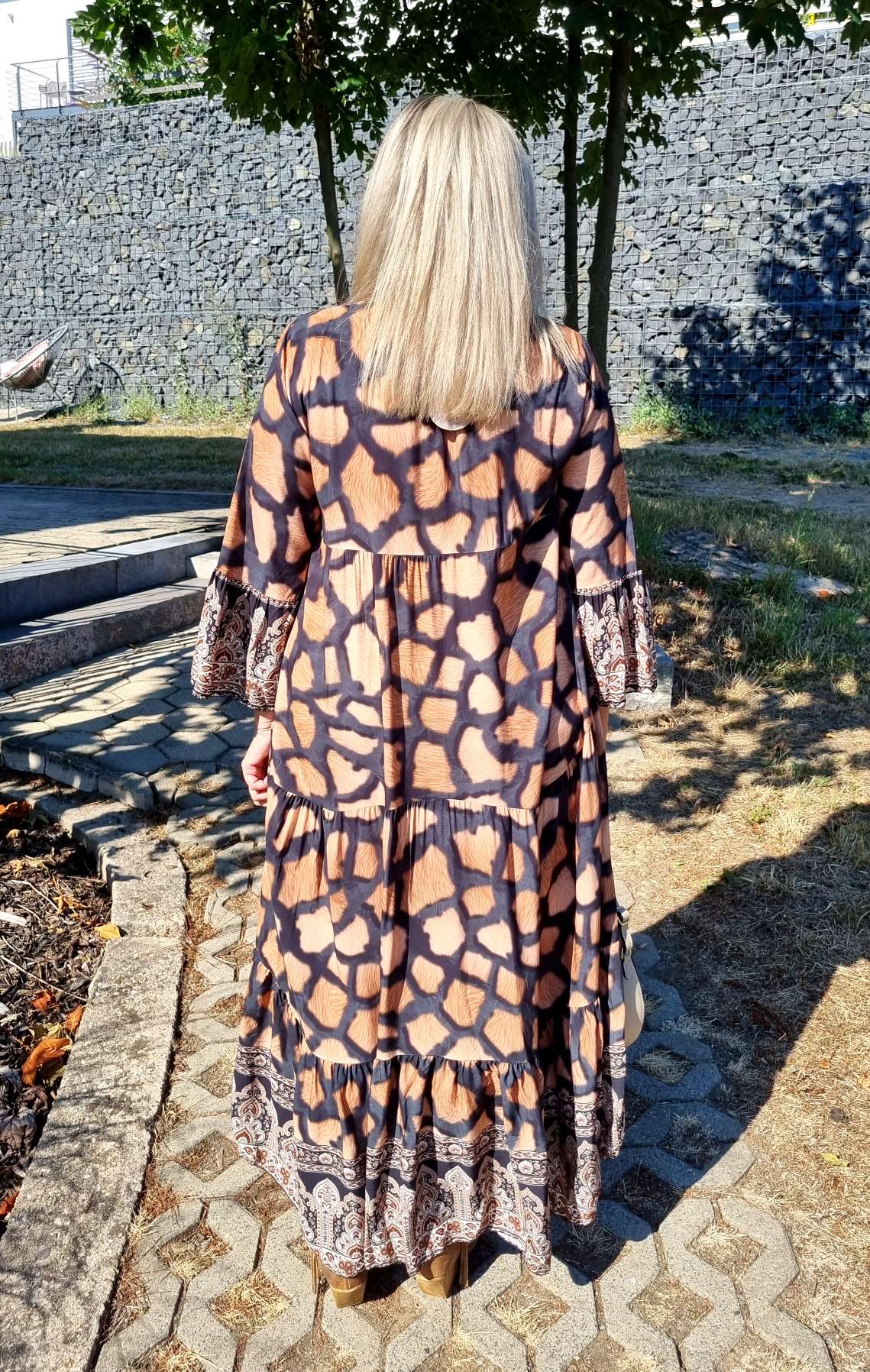 MAXI TUNIKA DRESS PAOLA BLACK 34-42 Made in Italy langes Kleid Hängerchen Tunikakleid Giraffe MAXI TUNIKA DRESS PAOLA BLACK 34-42 Made in Italy langes Kleid Hängerchen Tunikakleid Giraffe