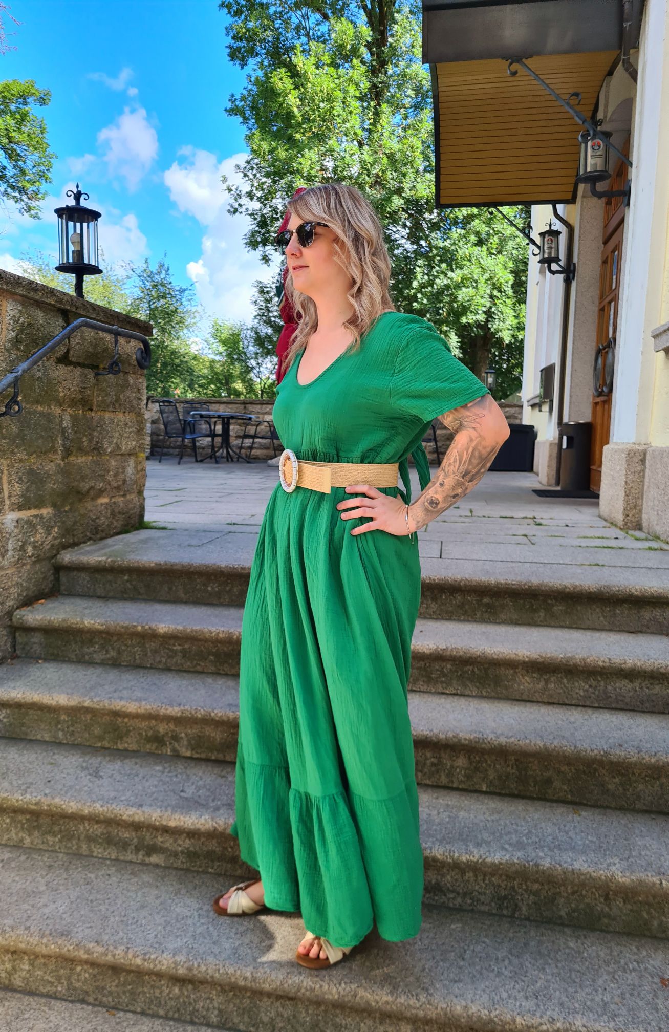 MUSSELIN TUNIKA DRESS LARISA GRÜN 34-42 Made in Italy Maxi Kleid Oversize Hängerchen MUSSELIN TUNIKA DRESS LARISA GRÜN 34-42 Made in Italy Maxi Kleid Oversize Hängerchen