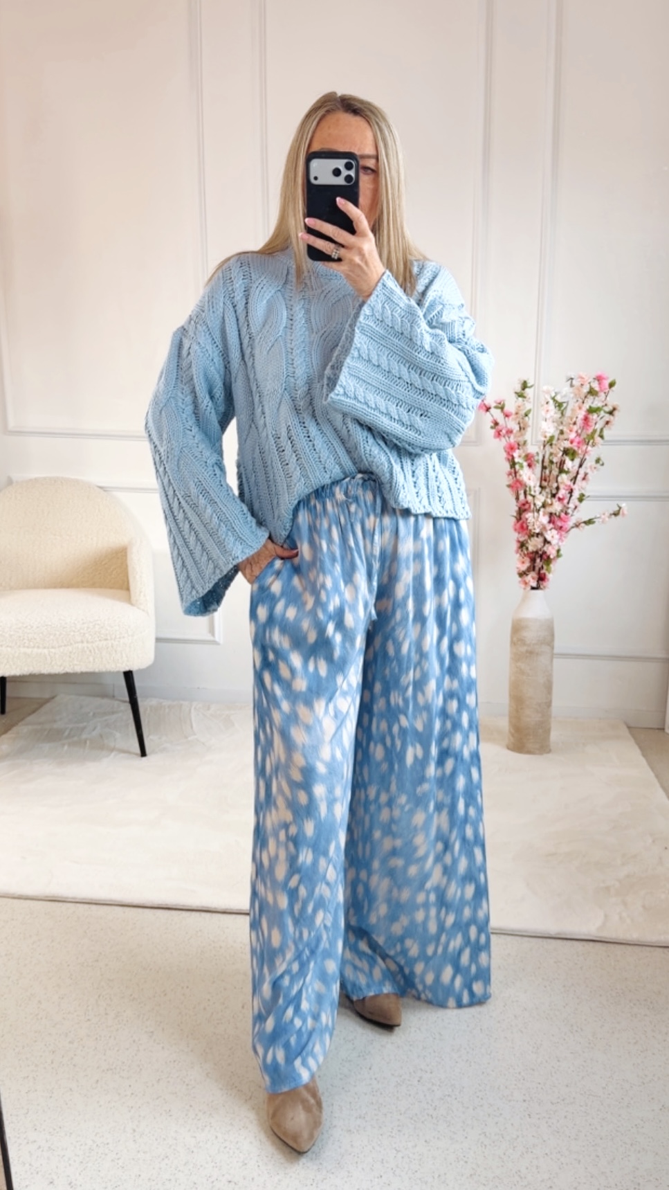 KNIT SWEATER NORA Italy Style 34-42 Zopfmuster