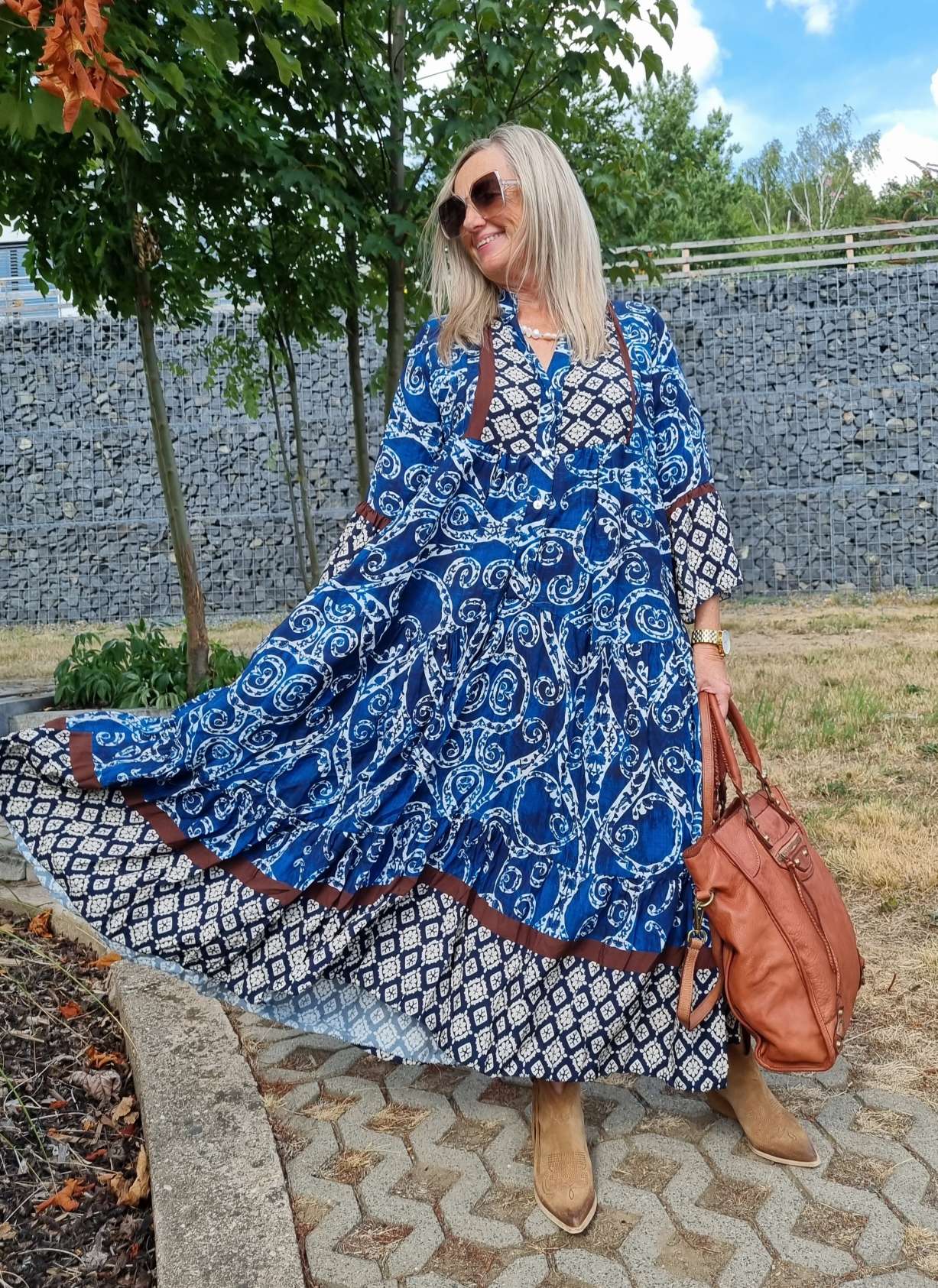 MAXI TUNIKA DRESS STROMBOLI BLAU 34-40/42 Made in Italy langes Kleid Hängerchen Tunikakleid MAXI TUNIKA DRESS STROMBOLI BLAU 34-40/42 Made in Italy langes Kleid Hängerchen Tunikakleid