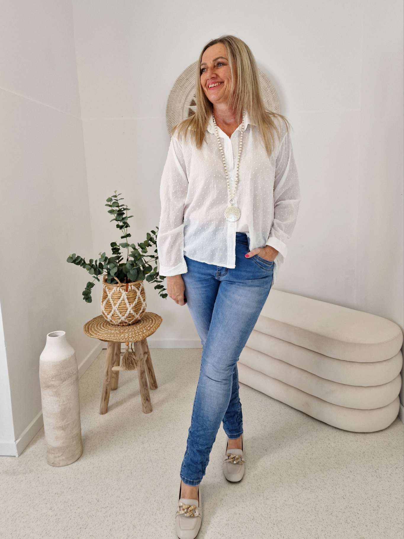 EDLE BLUSE DOTTY WEISS 36 - kl 42 Made in Italy EDLE BLUSE DOTTY WEISS 36 - kl 42 Made in Italy