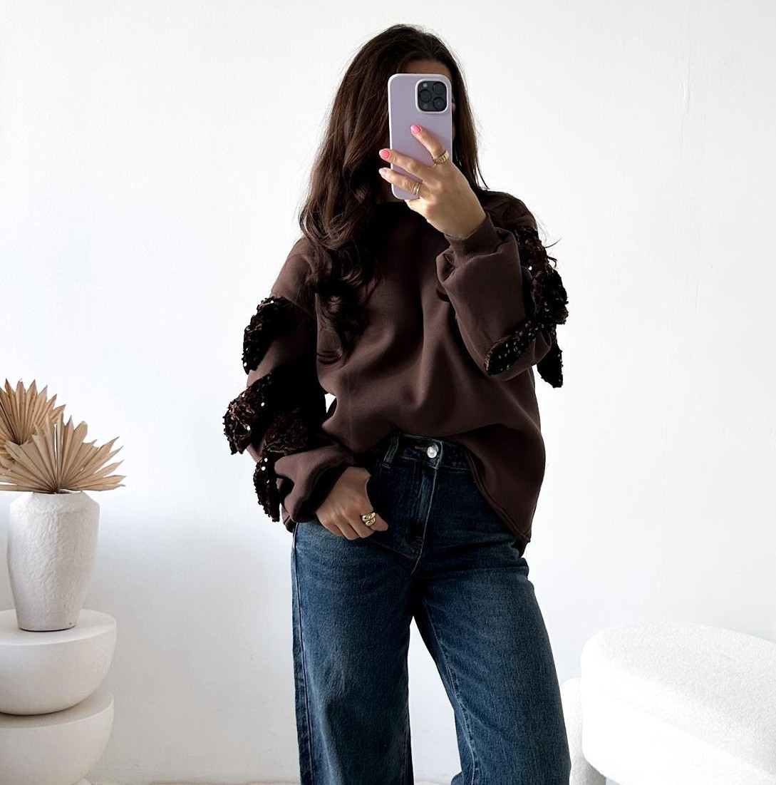 EDLER SWEATER SCHLEIFE LEA 34 -42 Made in Italy Pullover Pailetten