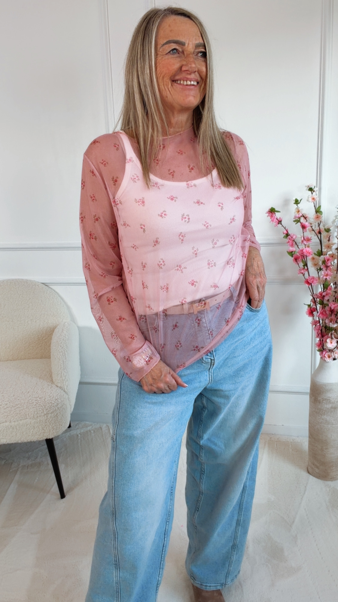 SPITZE  OBERTEIL KATRIN BLUMEN Made in Italy 34 - 42