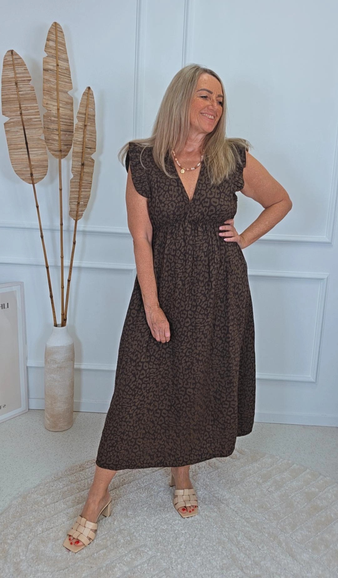 MUSSELIN LEO KLEID ZOE 34 - 42 Made in Italy ärmellos Rüsche