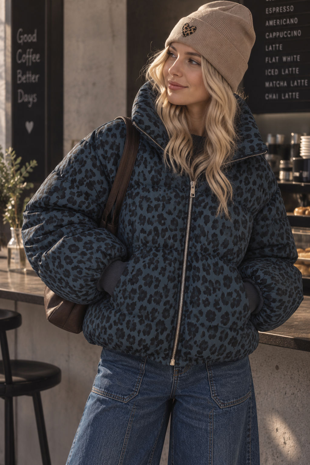 Jacke Puffy Monika LEO – lässiger Allrounder für die Übergangszeit Made in Italy 34-42