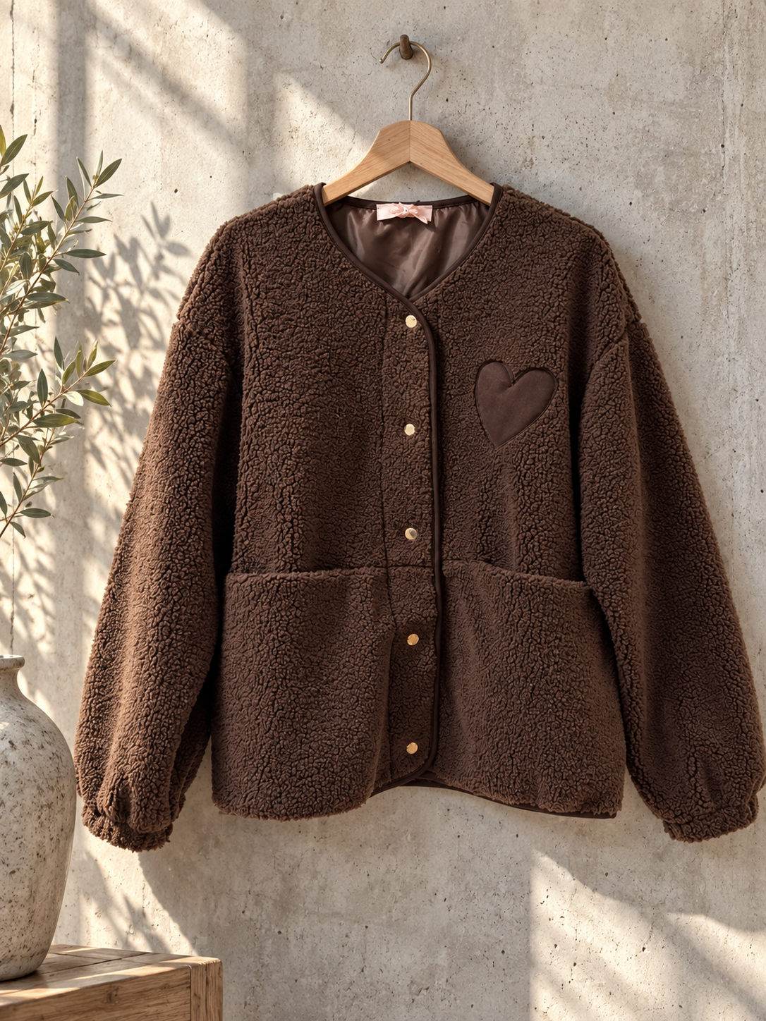 Teddyjacke mit Herz – TJ0122 | Made in Italy | passt bis gute Gr. 42