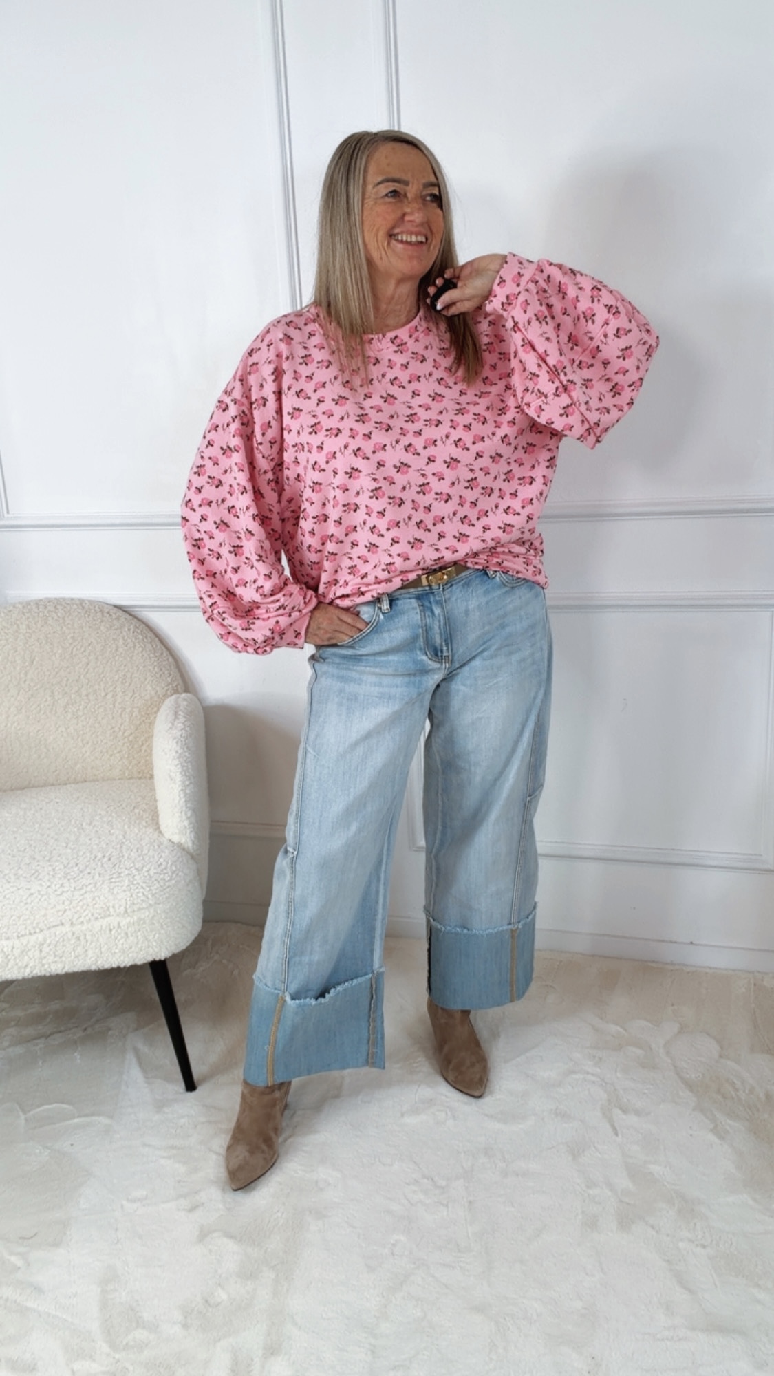 SWEATER MILLIE FLORAS MUSTER Made in Italy 36 - 42