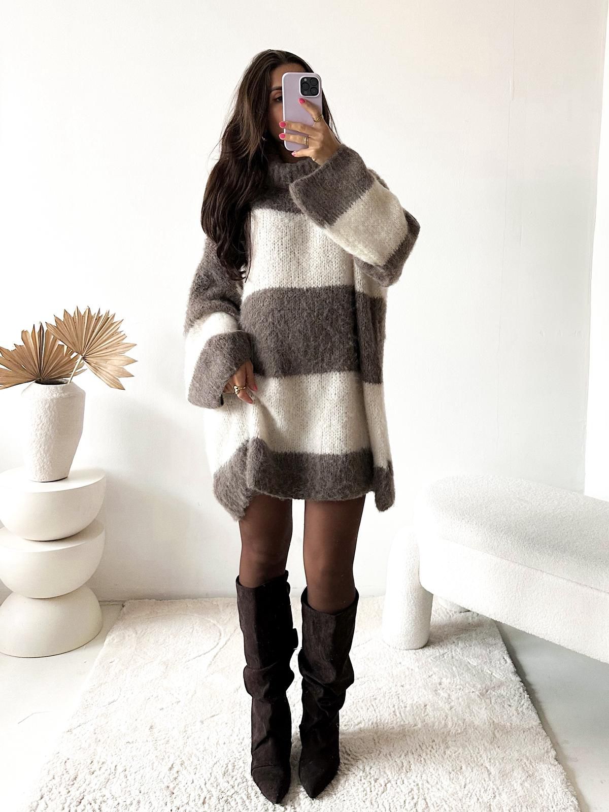 COZY STRIPES STRICKKLEID STRICKPULLOVER HELSINKI 34-44 Made in Italy