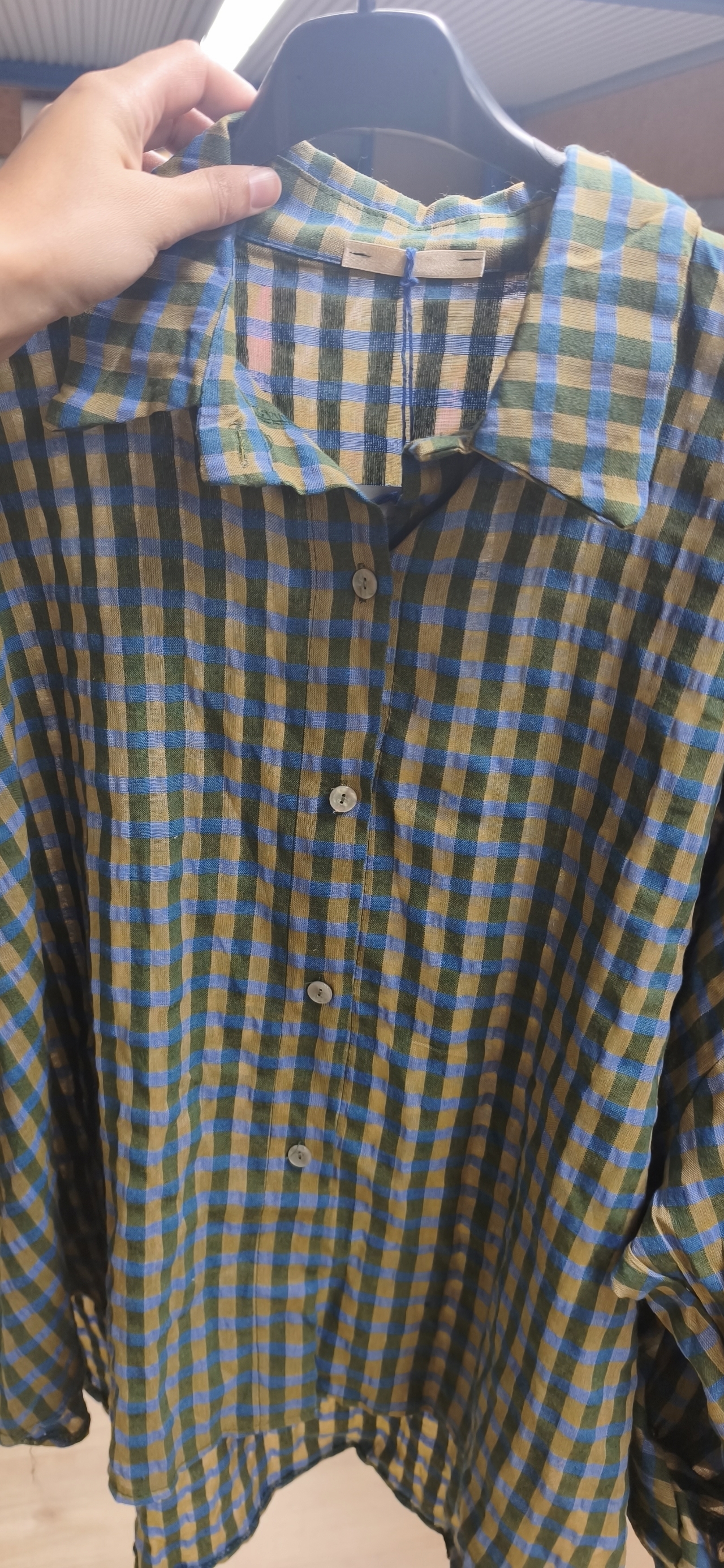 Oversize-Karo-Bluse BL0105 – Made in Italy Gr. 34-44 Karo kariert
