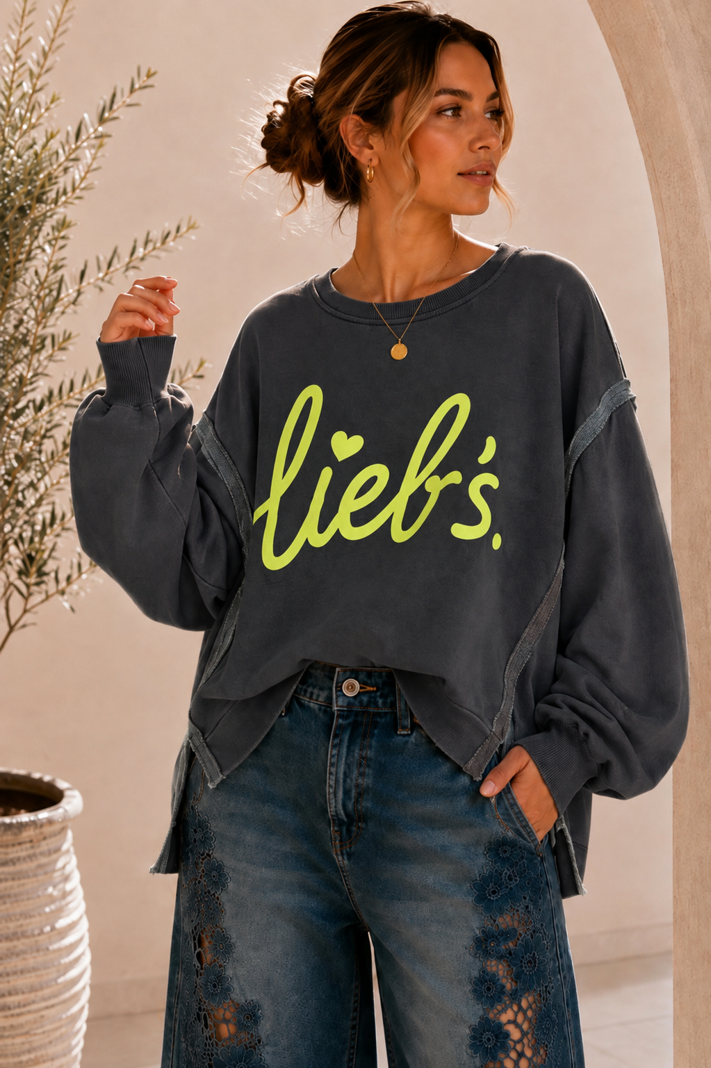 Sweatshirt Isotta – Lieb´s im lässigen Oversize-Look Made in Italy 34-48