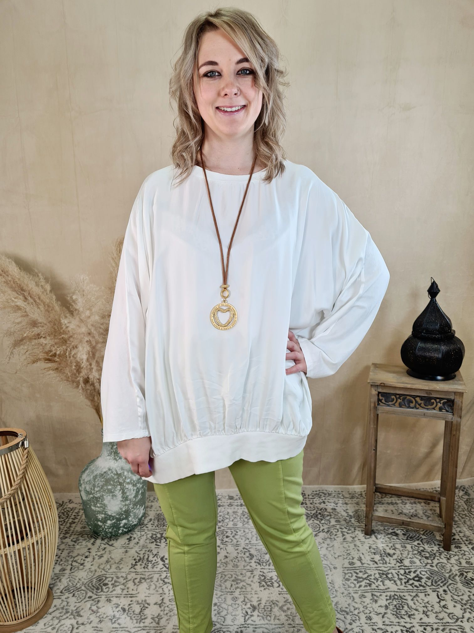 BLUSEN SHIRT MARLA WEISS 34-42/44 Made in Italy Basic Langarm Shirt Sweatshirt Longsleeve