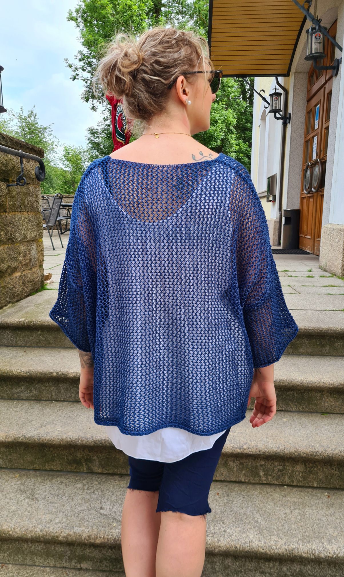 LOCHSTRICK PULLI FILIZ BLAU 32-42 Made in Italy dünner Sommer Pullover Shirt Knit Sweater LOCHSTRICK PULLI FILIZ BLAU 32-42 Made in Italy dünner Sommer Pullover Shirt Knit Sweater