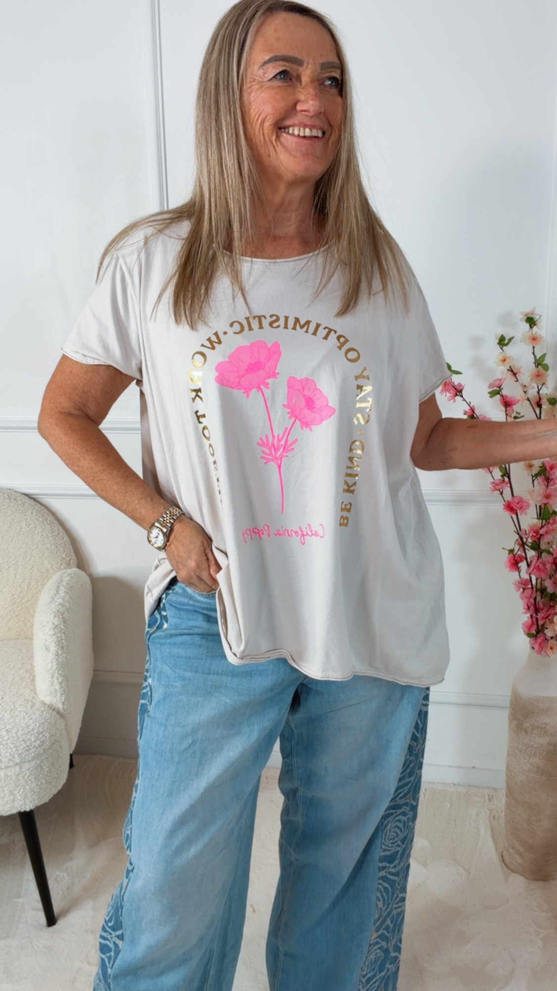 🌸✨ Shirt Fioralba Optimista Vokuhila Made in Italy 34-44/46