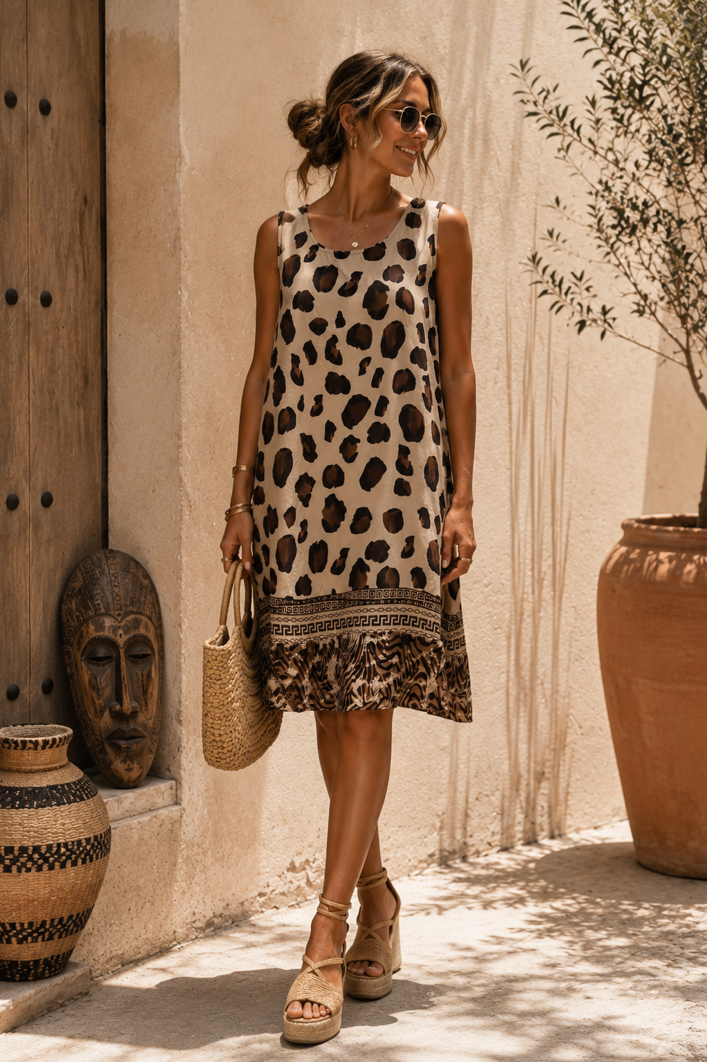 Kleid Malaika Safari – Made in Italy – Made in Italy – Afrikanische Vibes treffen italienischen Chic 🌴Made in Italy 34-42