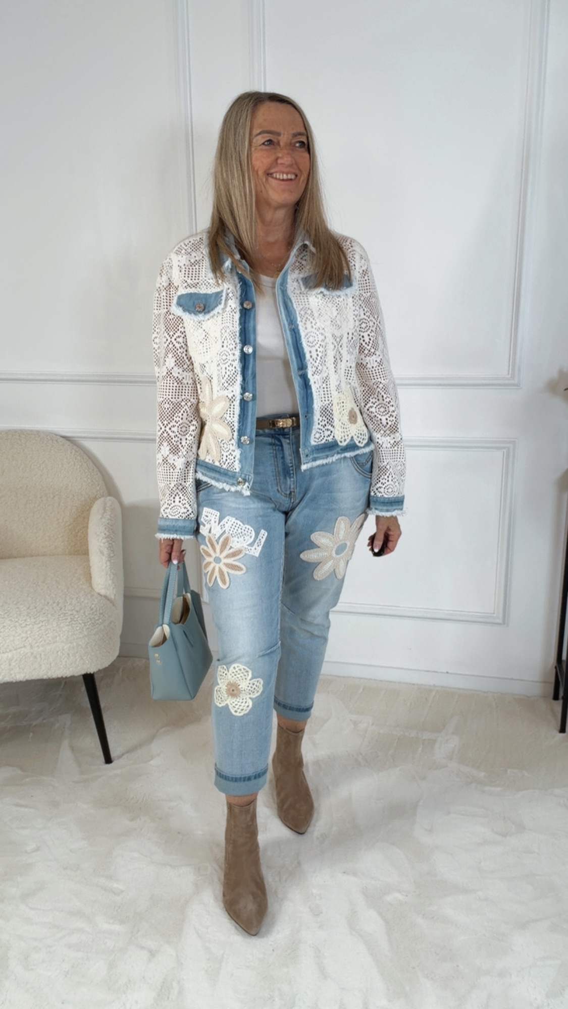 JEANS SAGA BLUME/LOVE Made in Italy Variantenartikel Boho Style