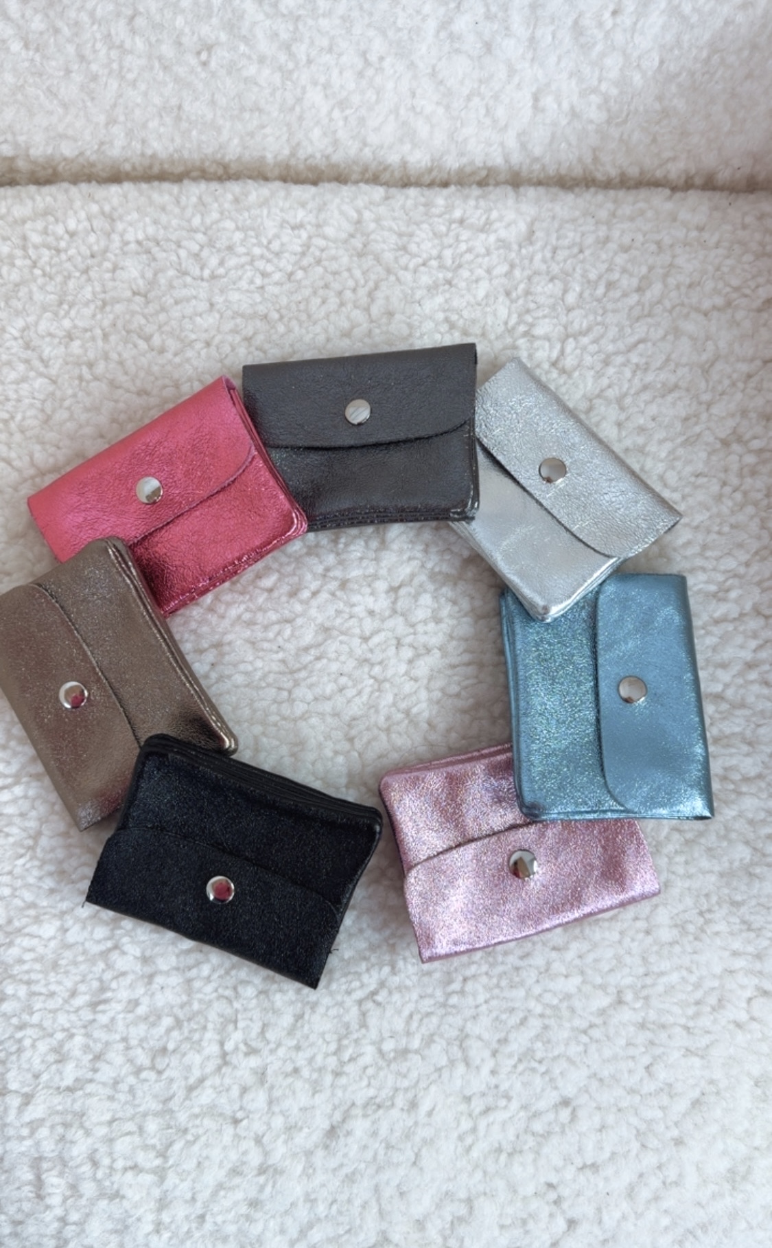 GELDBÖRSE METALLI GELDBEUTEL Metallic Optic Leder