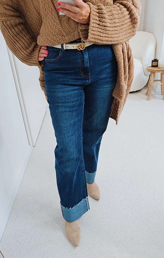 BASIC JEANS HERMINE Denim Blue SCHLAGJEANS Italy Style mit Umschlag Variantenartikel BASIC JEANS HERMINE Denim Blue SCHLAGJEANS Italy Style mit Umschlag Variantenartikel