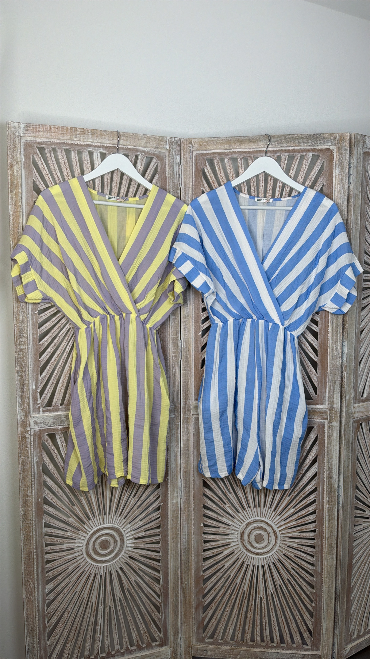 Jumpsuit Musselin Leda Blockstreifen Made in Italy 34-40/42
