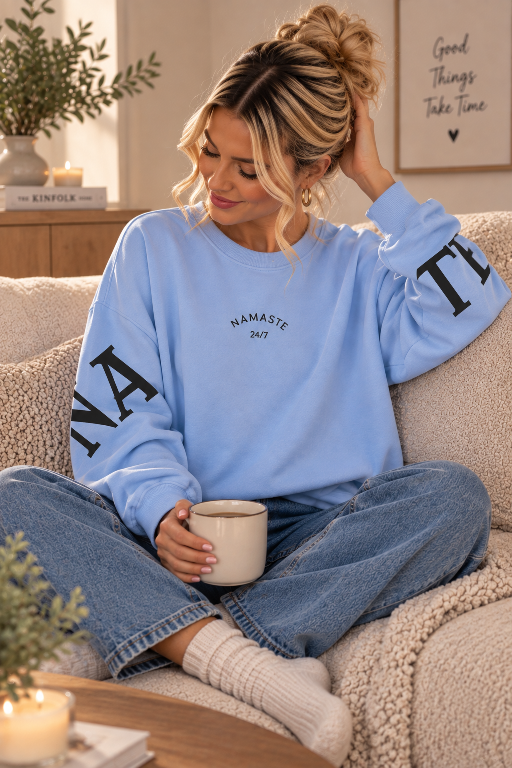 Sweatshirt „Namaste 24/7 Uni“ – Made in Italy | One Size bis ca. Gr. 42
