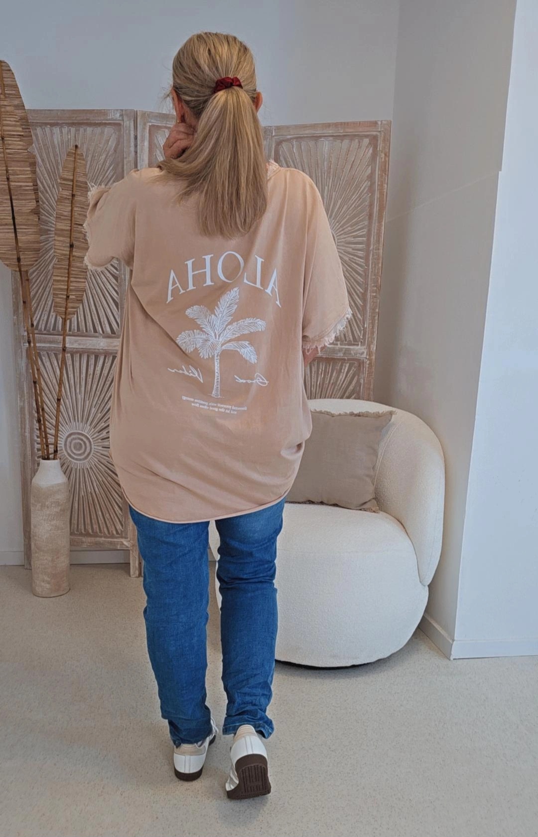 BASIC SHIRT ALOHA PALMS STONEWASHED VOKUHILA Made in Italy 34-44/46