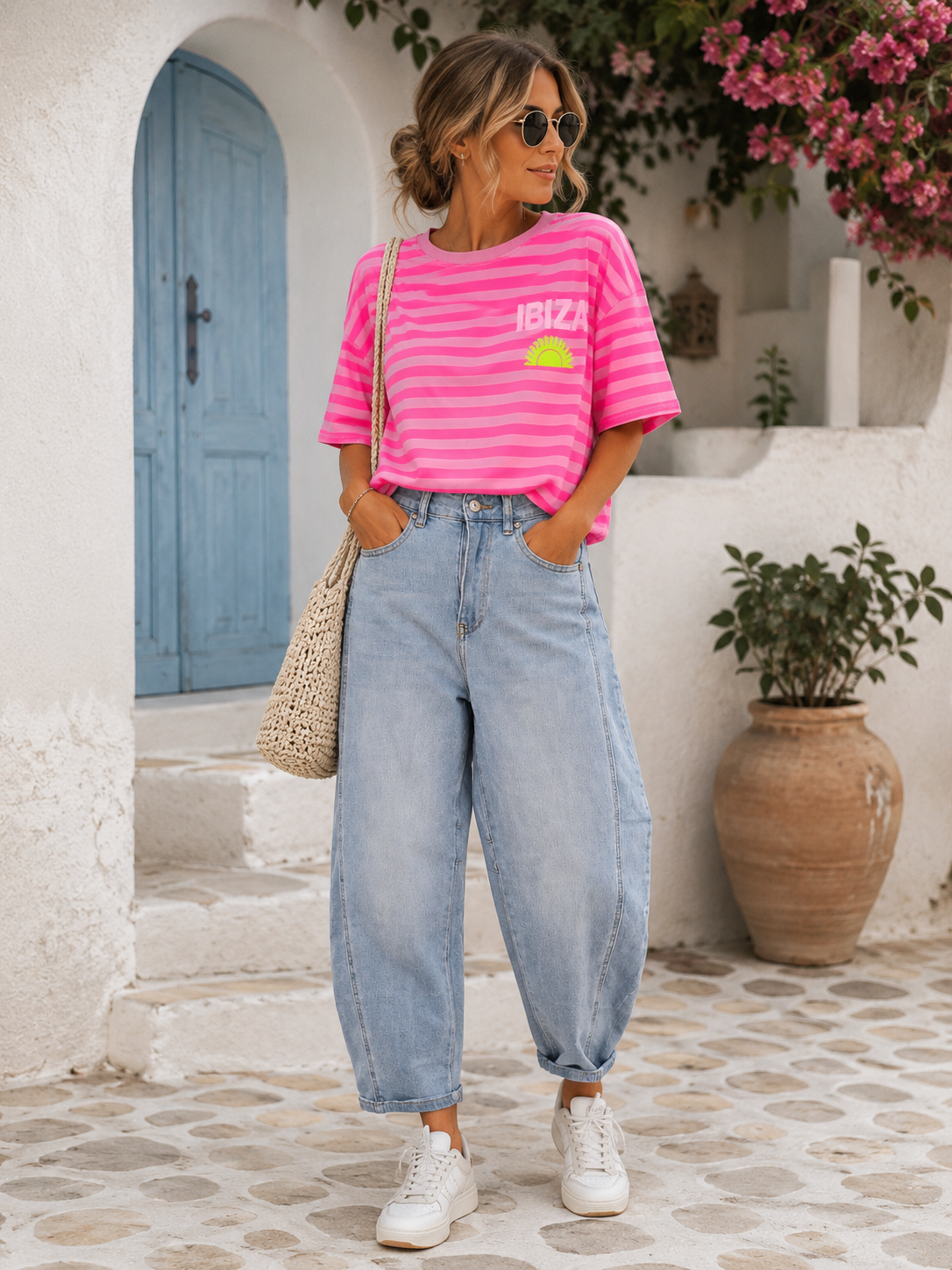 T-Shirt Alma Ibiza Sun Blockstreifen Made in Italy 34-42/44