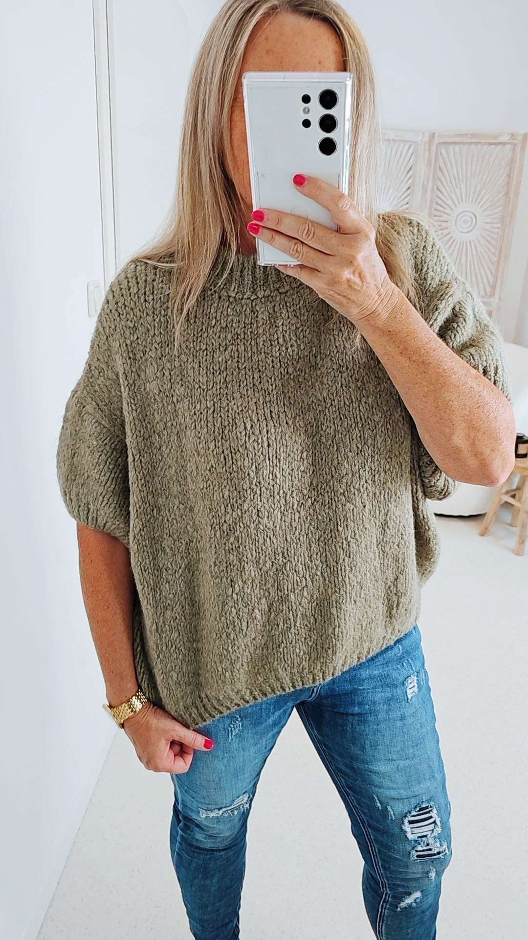 STRICKPULLOVER ELLI Strick Pullover Made in Italy 34-38 Knit Sweater STRICKPULLOVER ELLI Strick Pullover Made in Italy 34-38 Knit Sweater