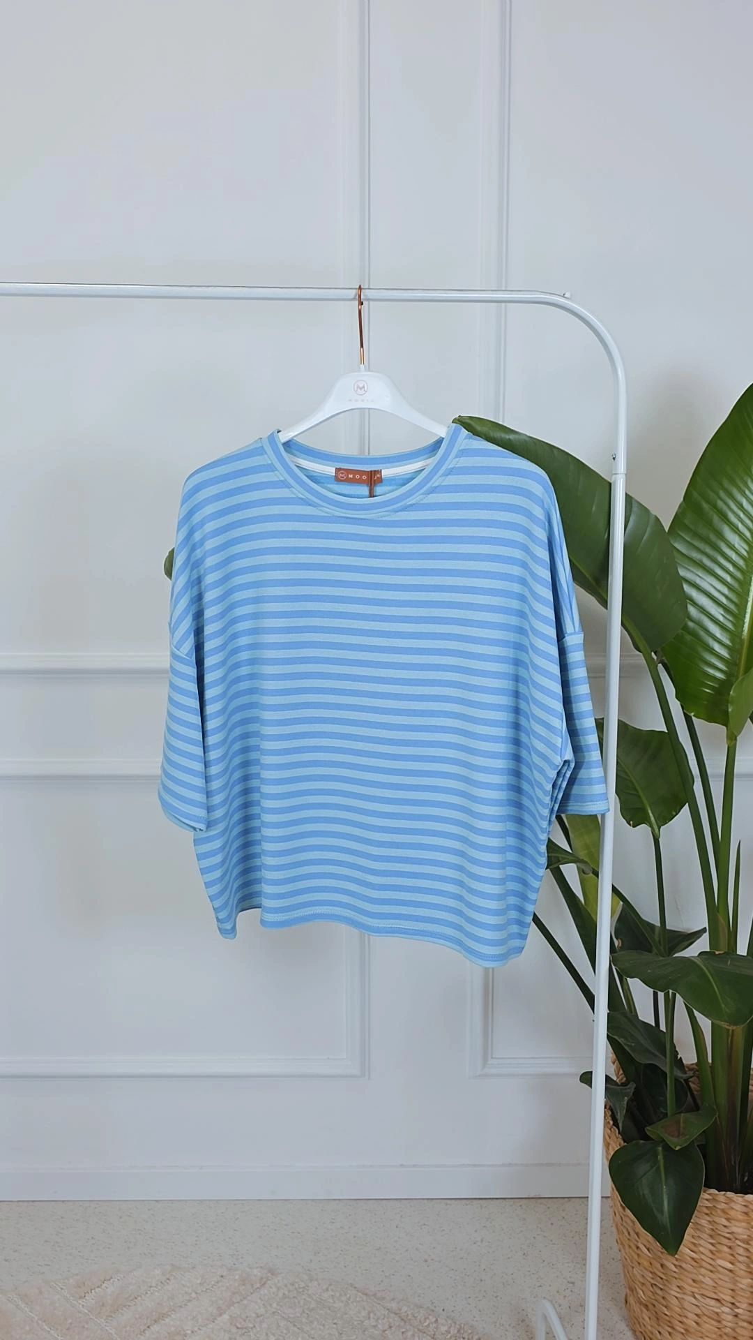 OVERSIZE SWEATER STRIPES TAMSIN Made in Italy 34-44 Kurzarm Sweatshirt