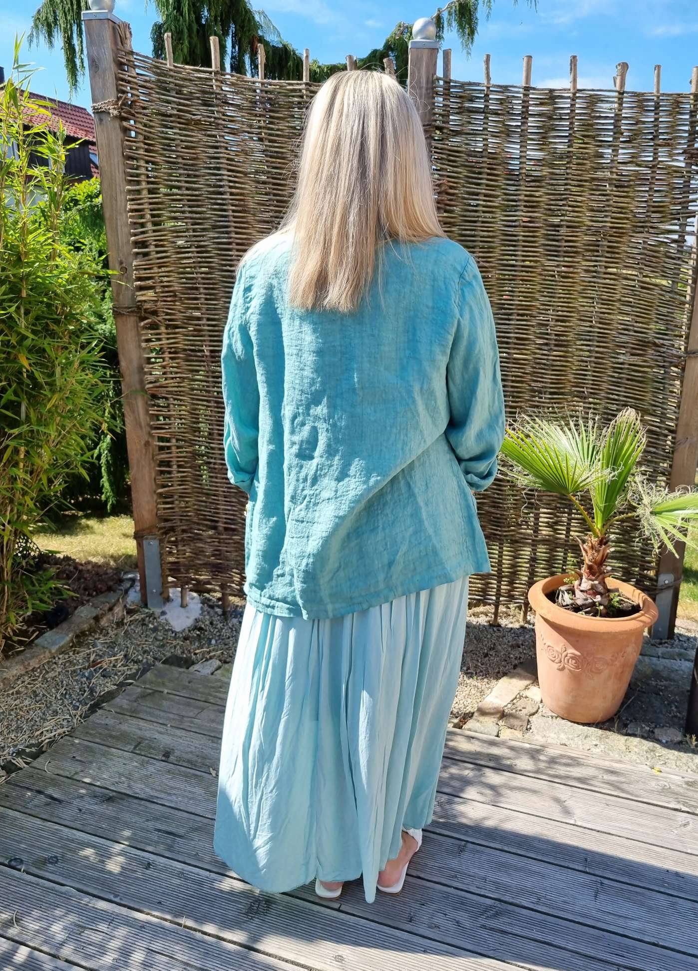SHIRT MAXI SKIRT VENEZIA MINTGRÜN Made in Italy langer Rock 34-42 SHIRT MAXI SKIRT VENEZIA MINTGRÜN Made in Italy langer Rock 34-42