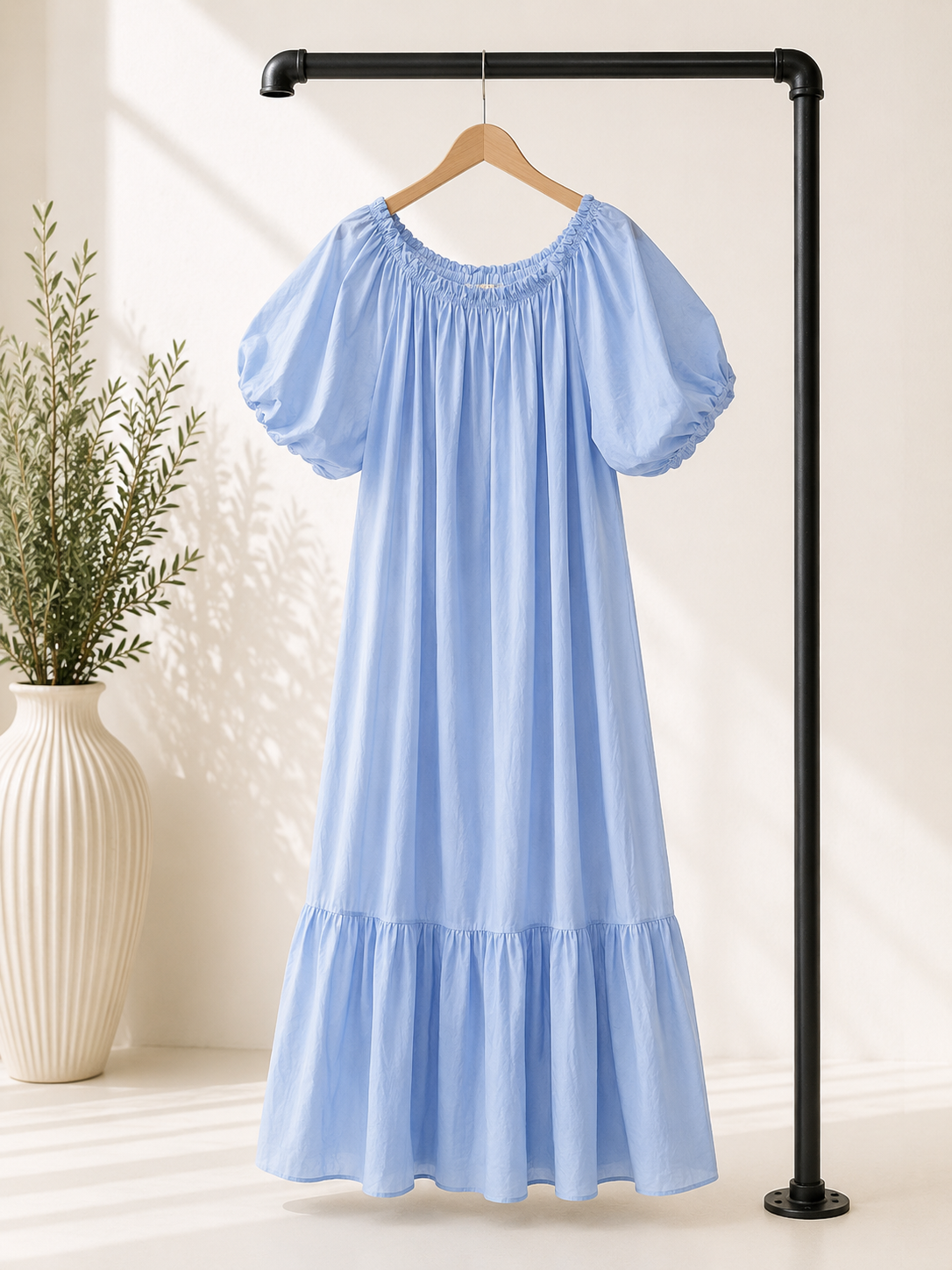 Baumwollkleid Santorini – Made in Italy | Off-Shoulder oder klassisch tragbar | bis Größe 42/44